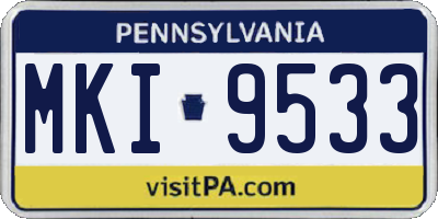 PA license plate MKI9533