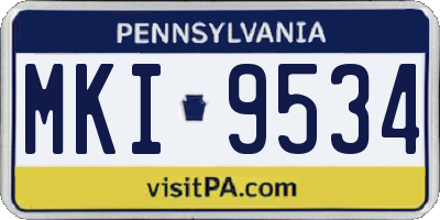PA license plate MKI9534