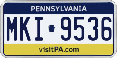 PA license plate MKI9536