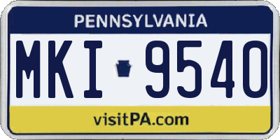 PA license plate MKI9540