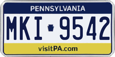 PA license plate MKI9542
