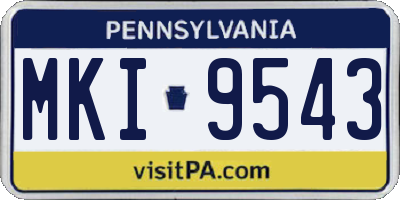 PA license plate MKI9543