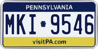 PA license plate MKI9546