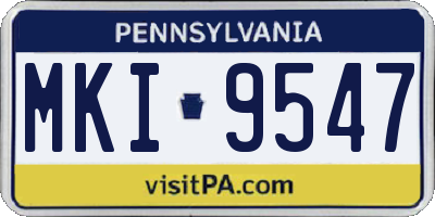 PA license plate MKI9547