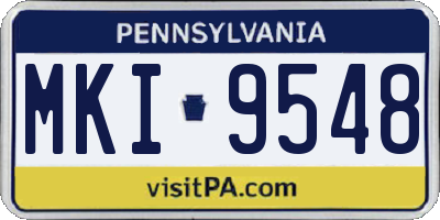 PA license plate MKI9548