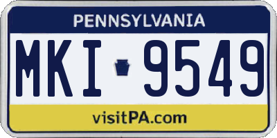 PA license plate MKI9549