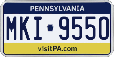 PA license plate MKI9550