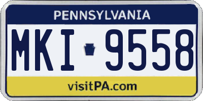 PA license plate MKI9558