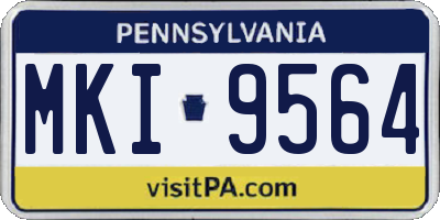 PA license plate MKI9564