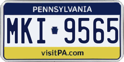 PA license plate MKI9565