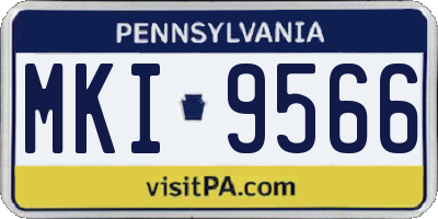 PA license plate MKI9566