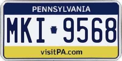 PA license plate MKI9568