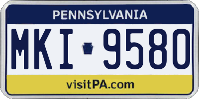 PA license plate MKI9580