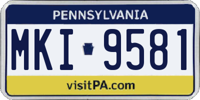 PA license plate MKI9581