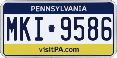 PA license plate MKI9586