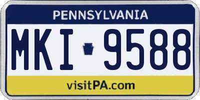 PA license plate MKI9588