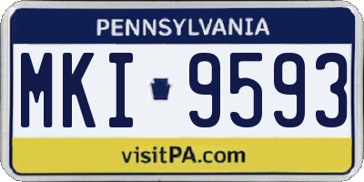 PA license plate MKI9593