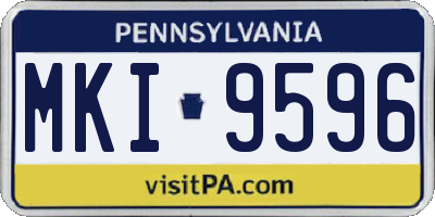 PA license plate MKI9596