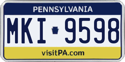 PA license plate MKI9598
