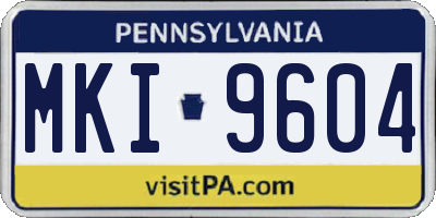 PA license plate MKI9604