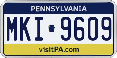 PA license plate MKI9609