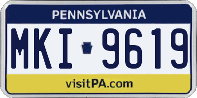 PA license plate MKI9619