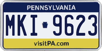 PA license plate MKI9623