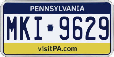 PA license plate MKI9629