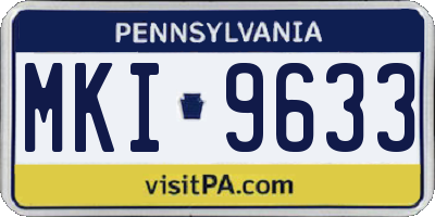 PA license plate MKI9633