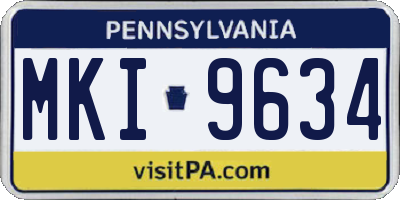 PA license plate MKI9634