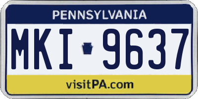 PA license plate MKI9637