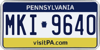 PA license plate MKI9640