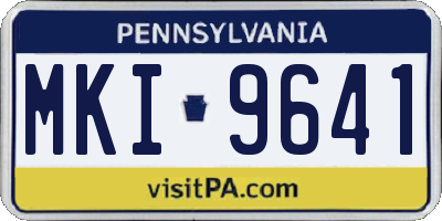 PA license plate MKI9641