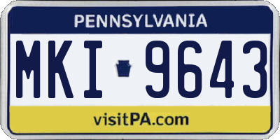 PA license plate MKI9643