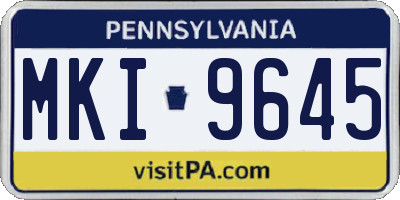 PA license plate MKI9645