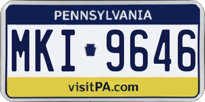 PA license plate MKI9646
