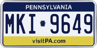 PA license plate MKI9649