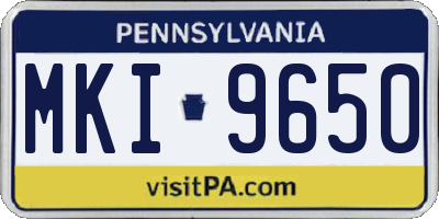PA license plate MKI9650