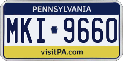PA license plate MKI9660