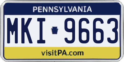 PA license plate MKI9663