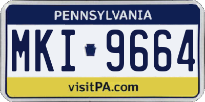 PA license plate MKI9664