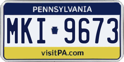PA license plate MKI9673