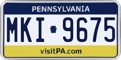 PA license plate MKI9675