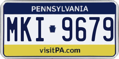 PA license plate MKI9679