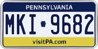 PA license plate MKI9682