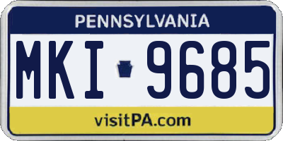 PA license plate MKI9685