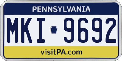PA license plate MKI9692