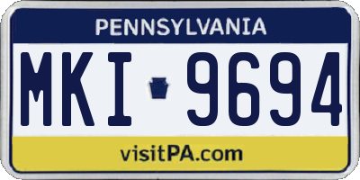 PA license plate MKI9694