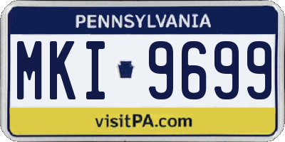 PA license plate MKI9699