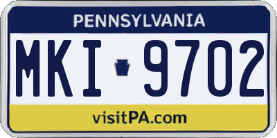 PA license plate MKI9702